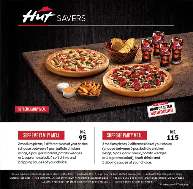 Pizza Hut - بيتزا هت Menu, Menu for Pizza Hut - بيتزا هت, Ajman Industrial Area, Ajman 