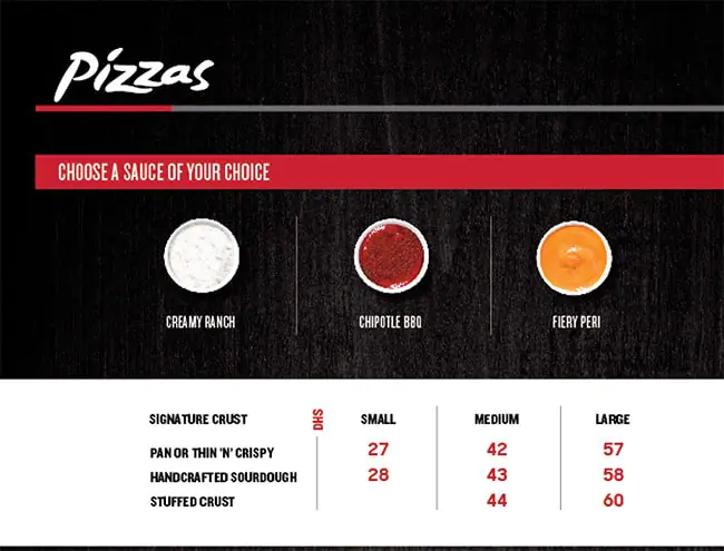 Pizza Hut - بيتزا هت Menu, Menu for Pizza Hut - بيتزا هت, Ajman Industrial Area, Ajman 