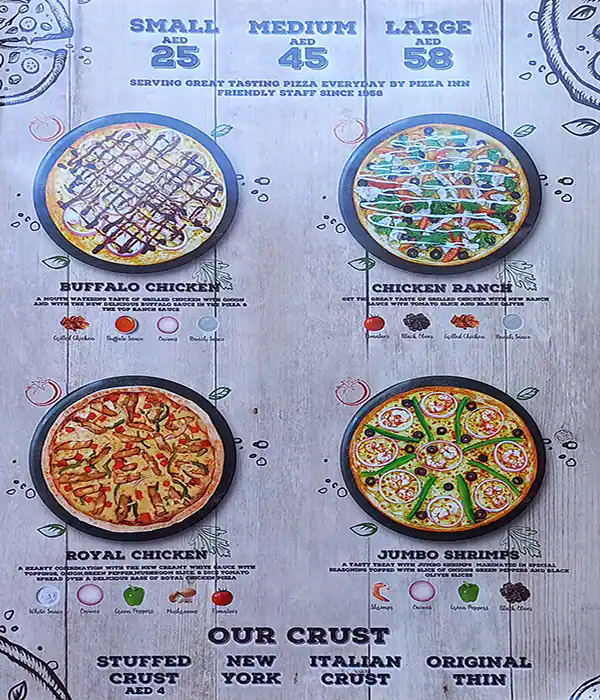 Pizza Inn Menu, Menu for Pizza Inn, Ajman Industrial Area, Ajman 