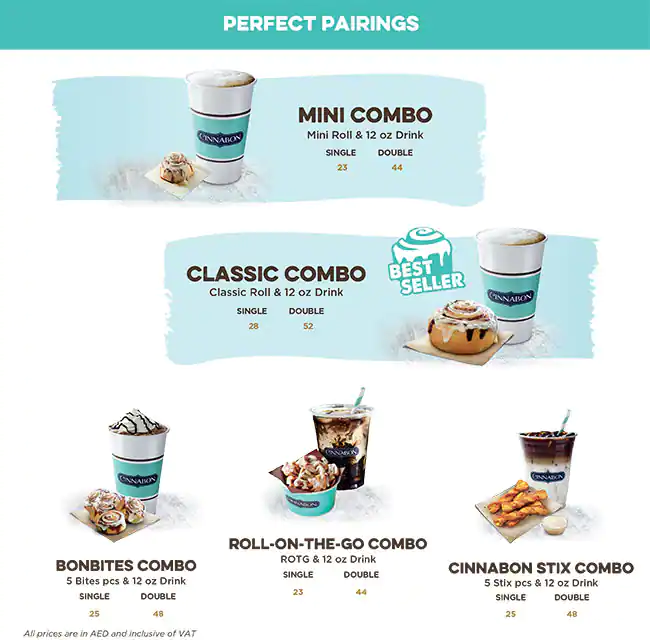 Cinnabon Menu, Menu for Cinnabon, Al Jurf, Ajman 