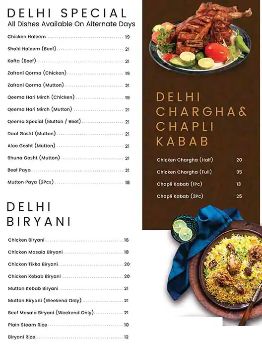 Delhi Nihari Restaurant Menu, Menu for Delhi Nihari Restaurant, Nuaimiya, Ajman 