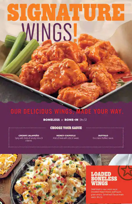 Chili's Menu, Menu for Chili's, Baniyas, Abu Dhabi 