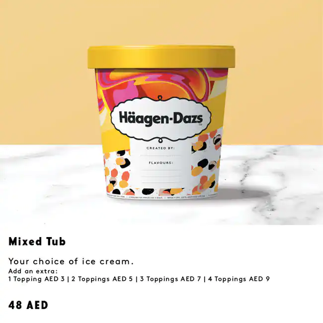 Häagen-Dazs Menu, Menu for Häagen-Dazs, Tourist Club Area (Al Zahiyah), Abu Dhabi 