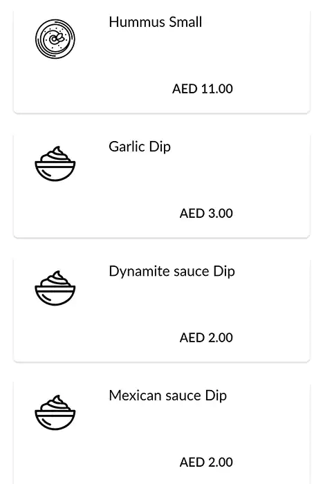 Maroosh Menu, Menu for Maroosh, Al Shamkha, Abu Dhabi 