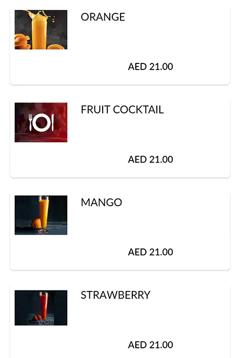 Maroosh Menu, Menu for Maroosh, Al Shamkha, Abu Dhabi 