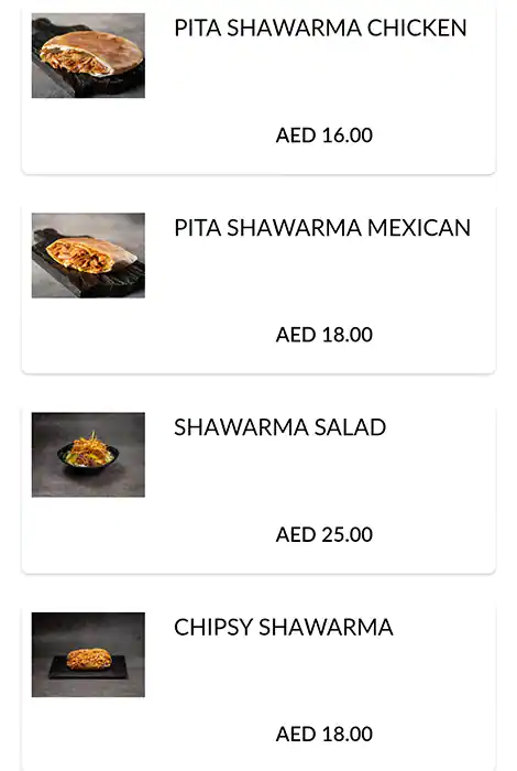 Maroosh Menu, Menu for Maroosh, Al Shamkha, Abu Dhabi 