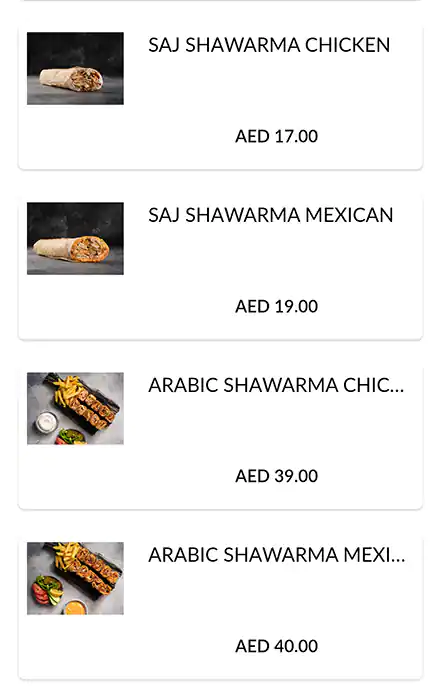 Maroosh Menu, Menu for Maroosh, Al Shamkha, Abu Dhabi 