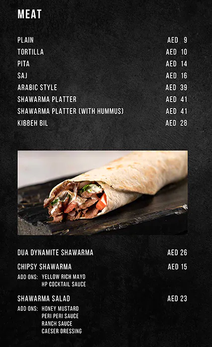 Maroosh Menu, Menu for Maroosh, Tourist Club Area (Al Zahiyah), Abu Dhabi 