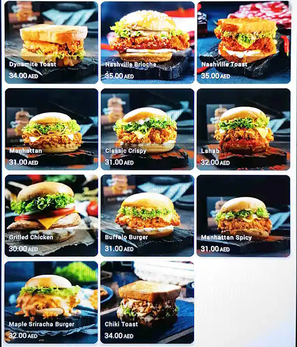 Just Burger Menu, Menu for Just Burger, Al Mushrif, Abu Dhabi 