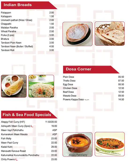 Coconut Lagoon Menu, Menu for Coconut Lagoon, Mussafah Sanaiya, Abu Dhabi 