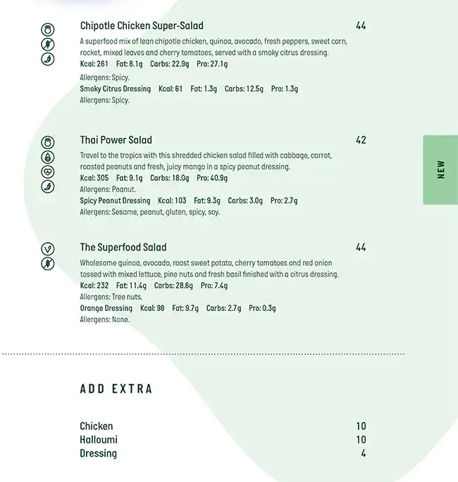 Kcal Menu, Menu for Kcal, Al Nahyan, Abu Dhabi 