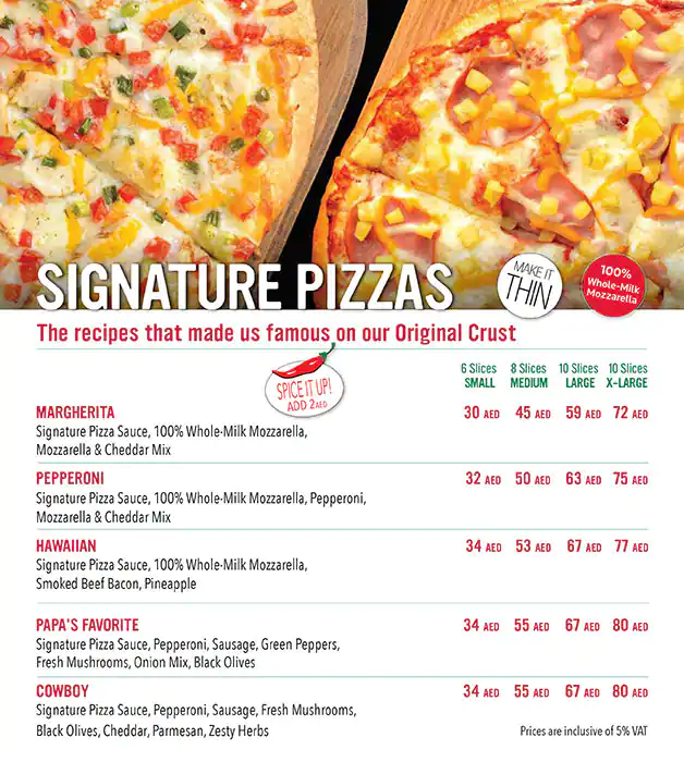 Papa Murphy's Pizza Menu, Menu for Papa Murphy's Pizza, Al Mushrif, Abu Dhabi 