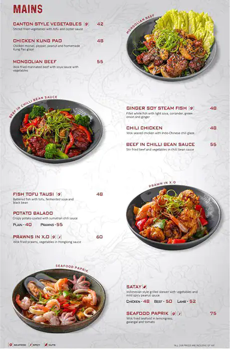 Ming's Chamber Menu, Menu for Ming's Chamber, Al Wahda, Abu Dhabi 