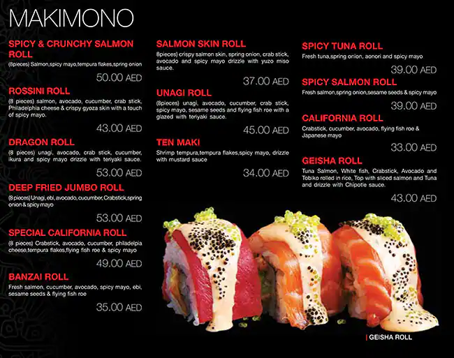 Sushi Story Menu, Menu for Sushi Story, Al Khalidiya, Abu Dhabi 