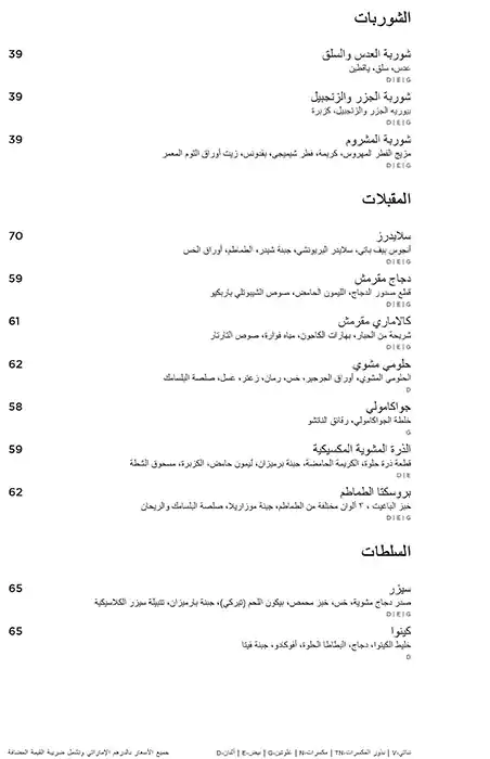 Joud Menu, Menu for Joud, Al Bateen, Abu Dhabi 