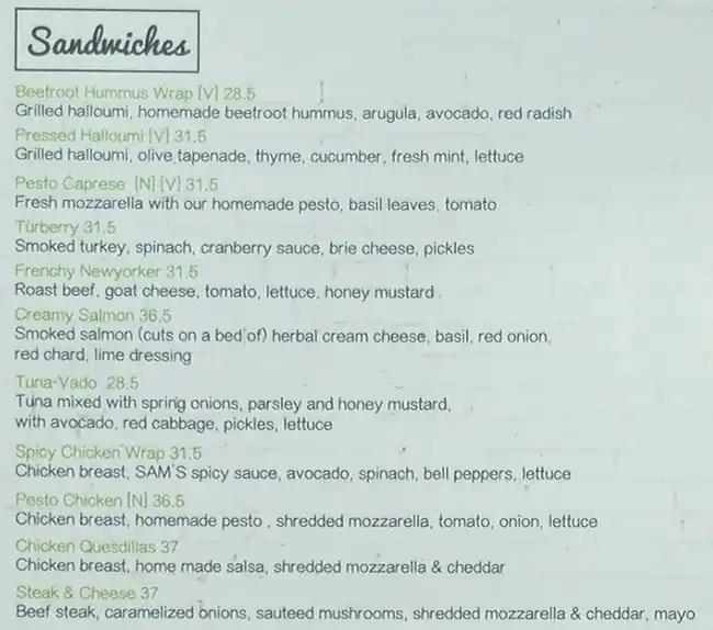 Sam's Box Menu, Menu for Sam's Box, Embassies District, Abu Dhabi 