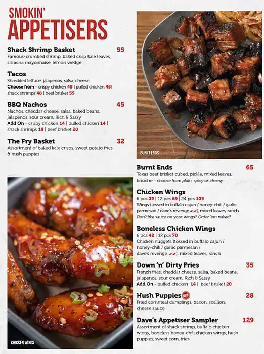 Famous Dave's Barbecue Menu, Menu for Famous Dave's Barbecue, Al Wahda, Abu Dhabi 