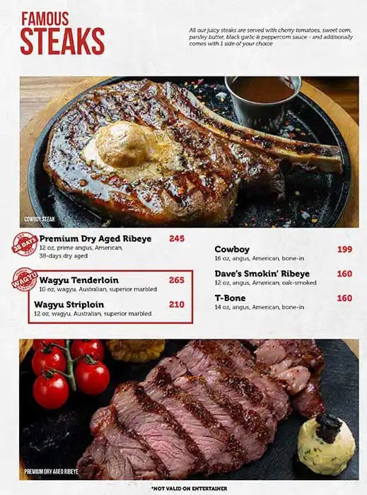 Famous Dave's Barbecue Menu, Menu for Famous Dave's Barbecue, Al Wahda, Abu Dhabi 