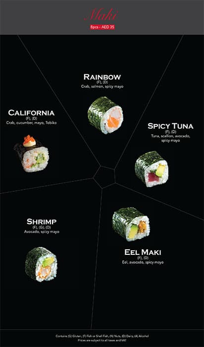 SushiSan - Holiday Inn Menu, Menu for SushiSan - Holiday Inn, Embassies District, Abu Dhabi 