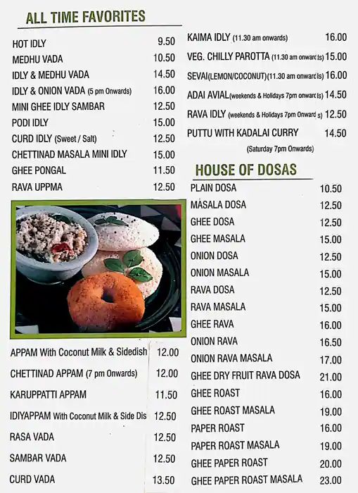 Saravanaa Bhavan Menu, Menu for Saravanaa Bhavan, Mussafah Shabiya, Abu Dhabi 