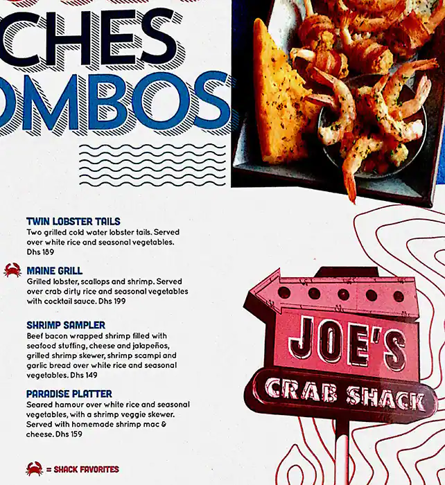 Joe's Crab Shack Menu, Menu for Joe's Crab Shack, Marina Village, Abu Dhabi 