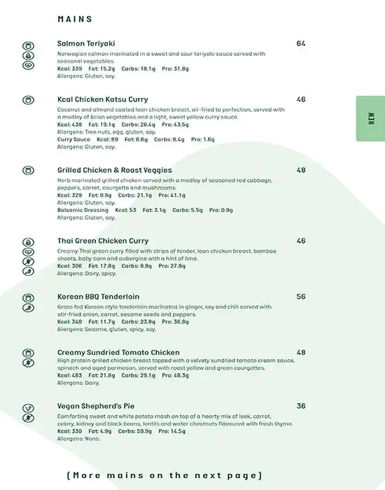 Kcal Menu, Menu for Kcal, Khalifa Park Area, Abu Dhabi 