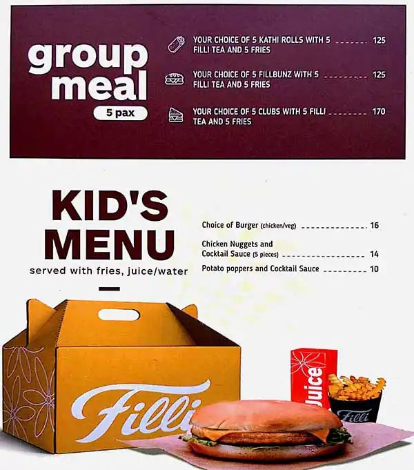 FiLLi Menu, Menu for FiLLi, Al Karamah, Abu Dhabi 