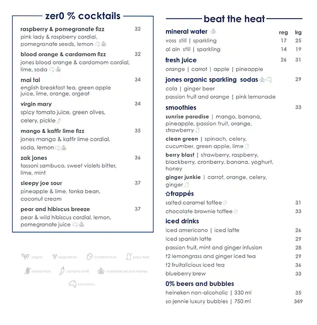 Jones The Grocer Menu, Menu for Jones The Grocer, The Flag Island, Sharjah 