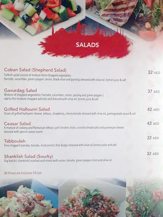 Gunaydin Gourmet Menu, Menu for Gunaydin Gourmet, Tourist Club Area (Al Zahiyah), Abu Dhabi 