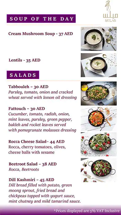 Milas - ميلس Menu, Menu for Milas - ميلس, Mussafah Sanaiya, Abu Dhabi 