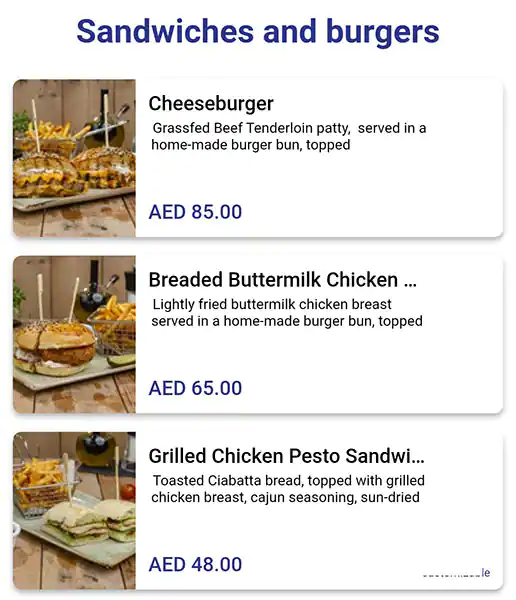 Berri's Cafe Menu, Menu for Berri's Cafe, Al Raha, Abu Dhabi 