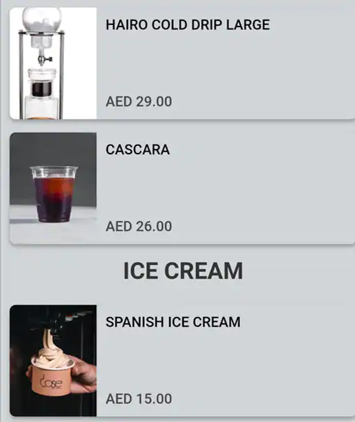 Dose Cafe Menu, Menu for Dose Cafe, Al Wahda, Abu Dhabi 