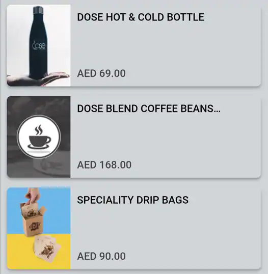 Dose Cafe Menu, Menu for Dose Cafe, Al Wahda, Abu Dhabi 