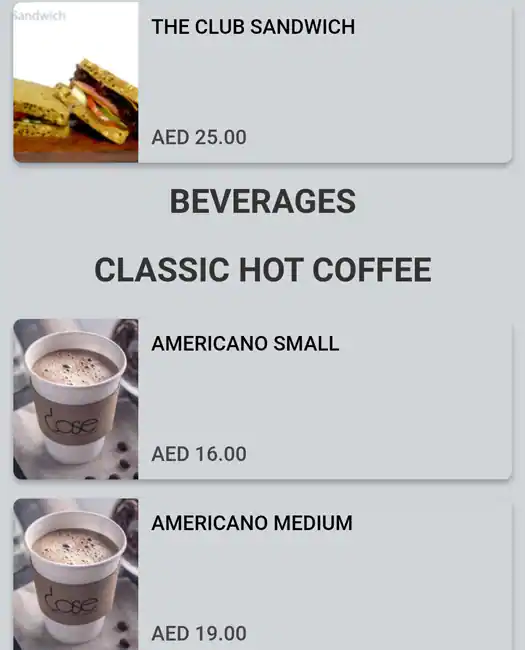 Dose Cafe Menu, Menu for Dose Cafe, Al Wahda, Abu Dhabi 