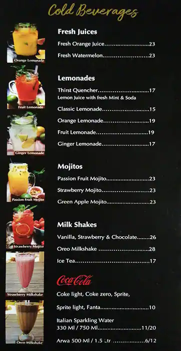 Oregano Menu, Menu for Oregano, Khalifa City, Abu Dhabi 