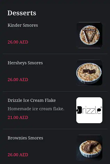 Drizzle Menu, Menu for Drizzle, Khalifa City, Abu Dhabi 