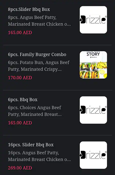 Drizzle Menu, Menu for Drizzle, Khalifa City, Abu Dhabi 