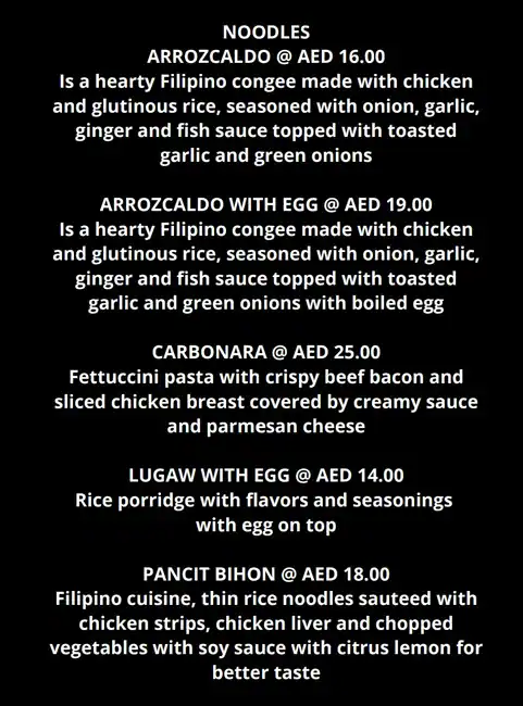 JUANCHO'S Menu, Menu for JUANCHO'S, Al Dhafrah, Abu Dhabi 