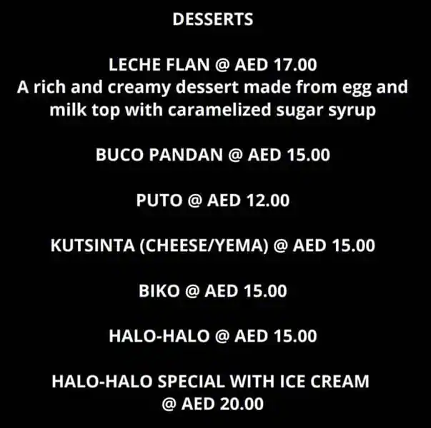 JUANCHO'S Menu, Menu for JUANCHO'S, Al Dhafrah, Abu Dhabi 