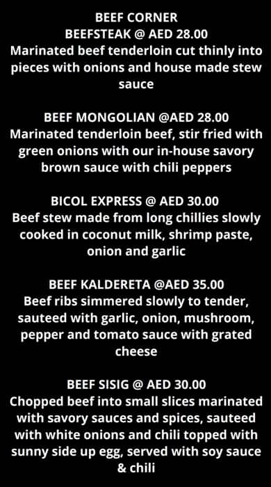 JUANCHO'S Menu, Menu for JUANCHO'S, Al Dhafrah, Abu Dhabi 