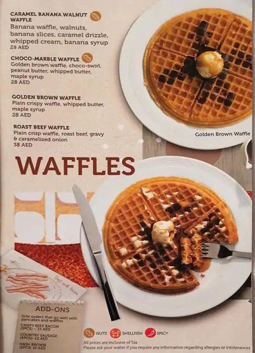 Pancake House Menu, Menu for Pancake House, Al Markaziya, Abu Dhabi 