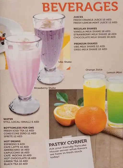 Pancake House Menu, Menu for Pancake House, Al Markaziya, Abu Dhabi 