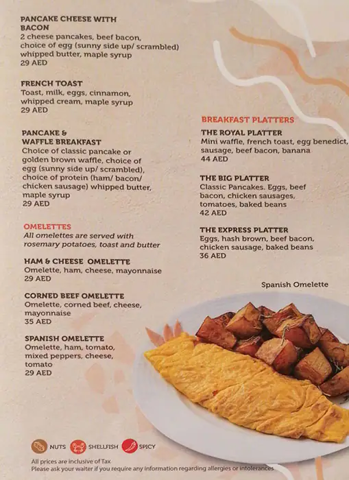 Pancake House Menu, Menu for Pancake House, Al Markaziya, Abu Dhabi 