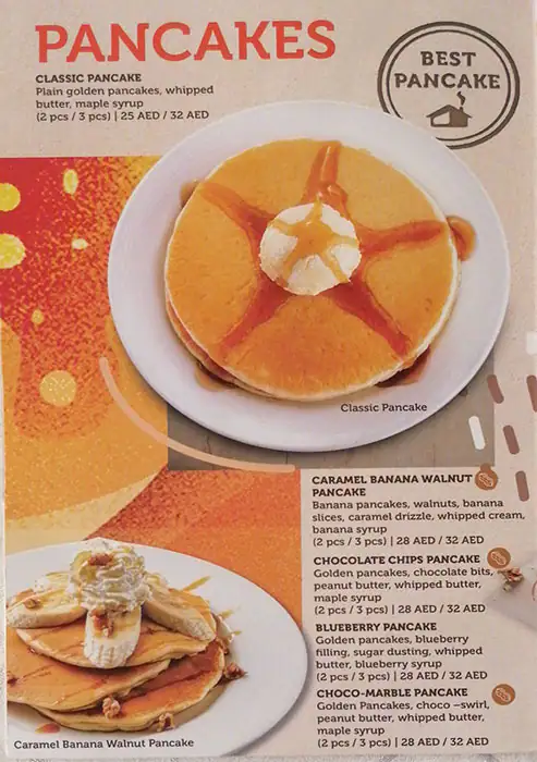 Pancake House Menu, Menu for Pancake House, Al Markaziya, Abu Dhabi 