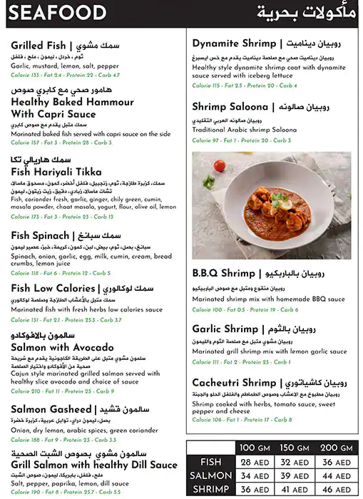 Low Calories Restaurant Menu, Menu for Low Calories Restaurant, Al Khalidiya, Abu Dhabi 