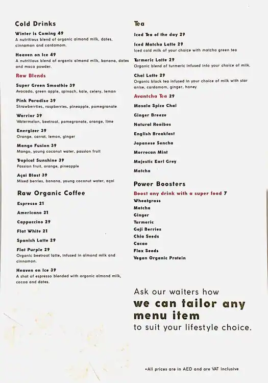 Marl's Organic Kitchen Menu, Menu for Marl's Organic Kitchen, Masdar City, Abu Dhabi 