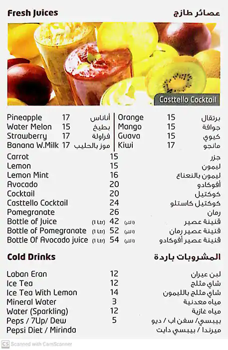 Casttello Grill Menu, Menu for Casttello Grill, Tourist Club Area (Al Zahiyah), Abu Dhabi 