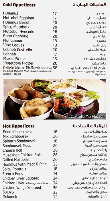 Casttello Grill Menu, Menu for Casttello Grill, Tourist Club Area (Al Zahiyah), Abu Dhabi 