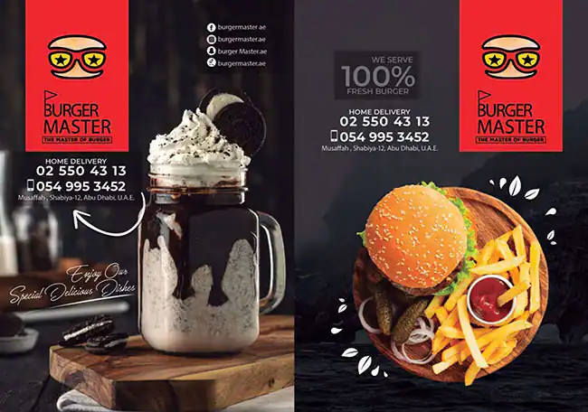 Burger Master Menu, Menu for Burger Master, Mussafah Shabiya, Abu Dhabi 