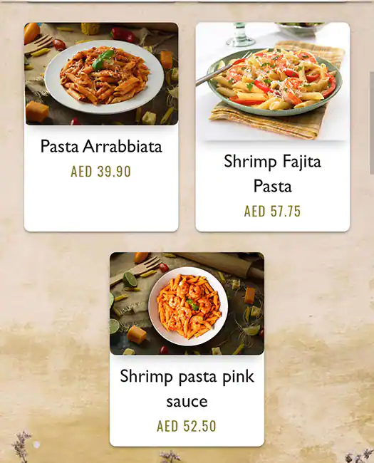 Pastacito Menu, Menu for Pastacito, Khalifa City, Abu Dhabi 